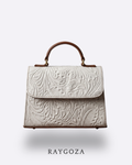 Bolsa de piel blanca