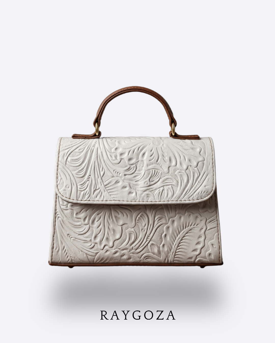 Bolsa de piel blanca