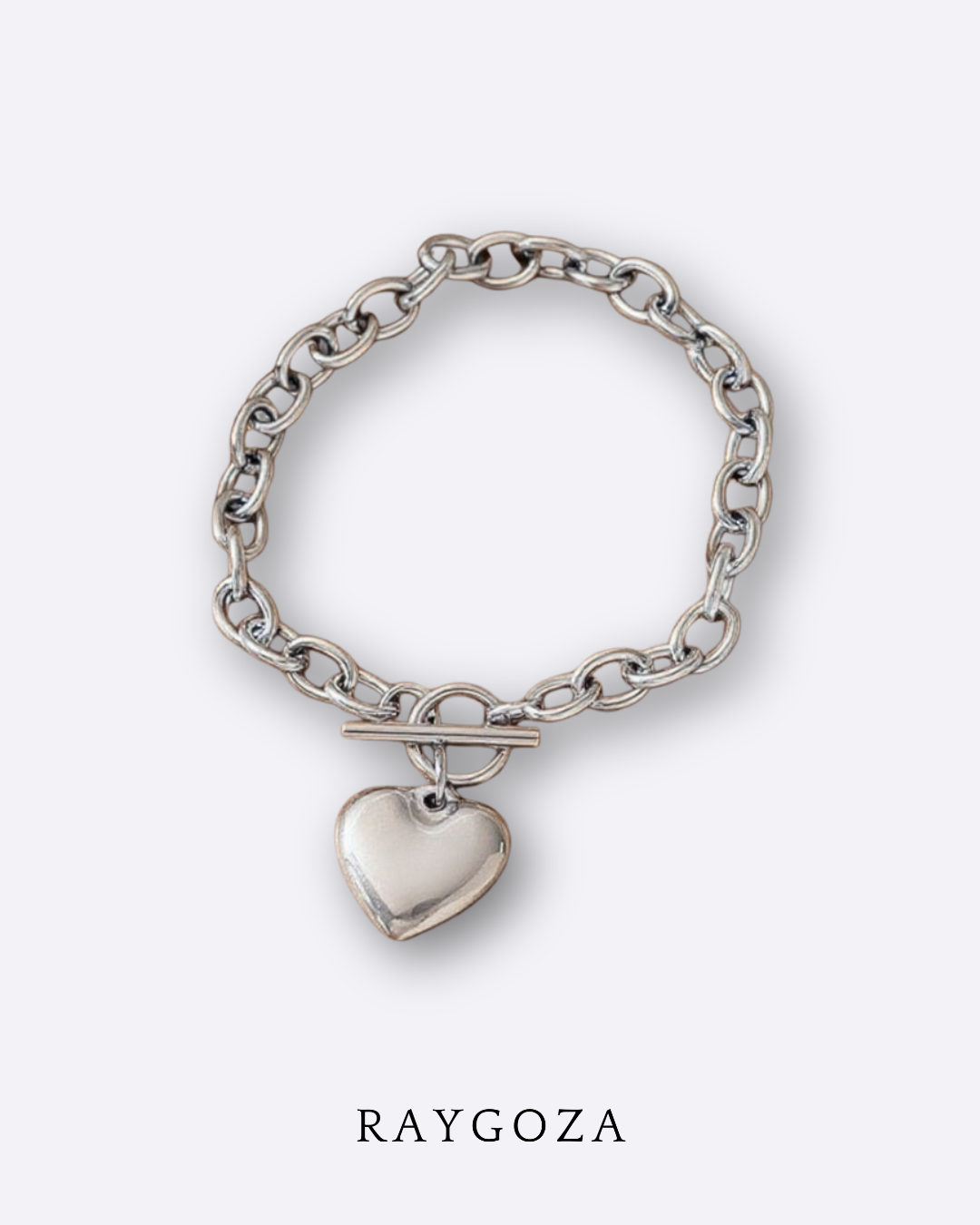 Pulsera plateada corazón
