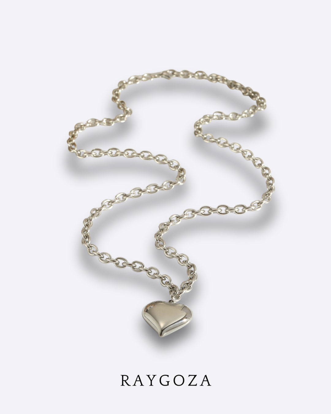Collar corazón plateado