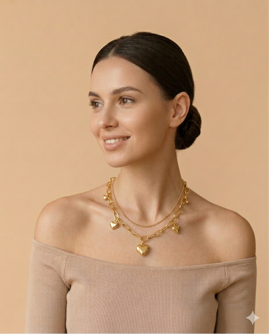 Collar de corazones